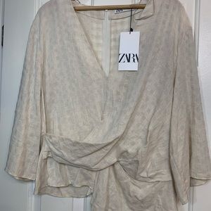 NWT Zara cream blouse
